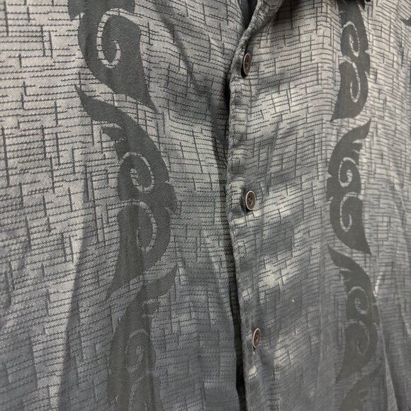 VTG Quiksilver Shirt Mens M Blue Shiny Hawaiian Soft Cool Surfer Skater Chill - Picture 4 of 11